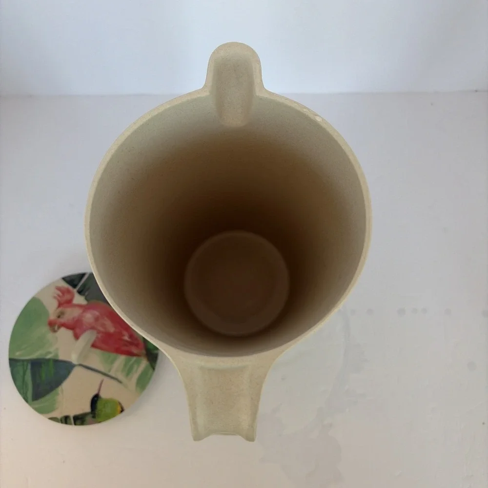 Bamboo Tropical Bird Pitcher Anthropologie style Tropical Summer Tiki Colorful‎